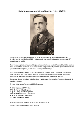 A preview of a PDF biography for Blumfield, Dennis William